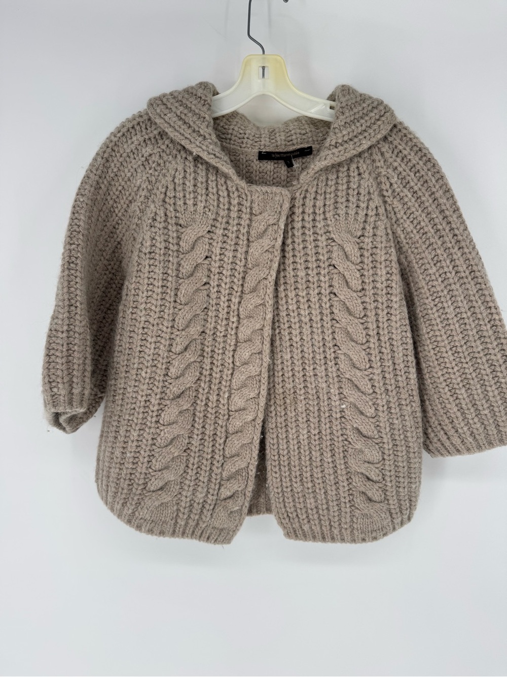 La Fee Maraboutee Bloomingdale’s alpaca wool blend Cable Knit Cardigan - Taupe